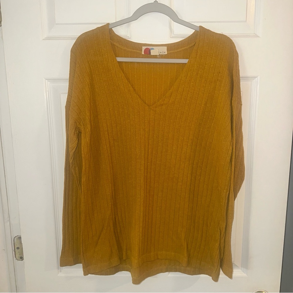Free People Beach Mustard Yellow Sweater Size Small